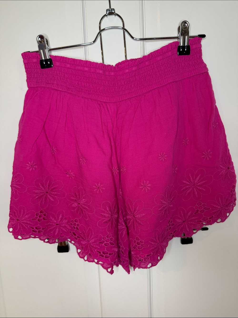 abercrombie kids Bright Pink Floral Eyelet Shorts